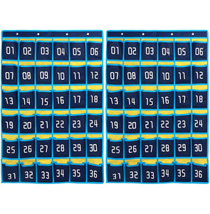 <b>Numbered</b> Classroom Pocket Chart for Cell Phones and Calculator Holder Hanging Wall <b>Door</b> Organizer - Product Image 1