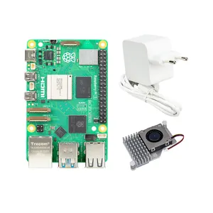 Kit papan pengembangan asli Raspberry Pi, 1 dengan papan tunggal + catu daya opsional + pendingin aktif 5 4GB 8GB