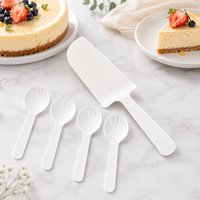 Couteau à gâteau CPLA en gros d'usine 187 mm, spatule à gâteau biodégradable et compostable, vaisselle jetable
