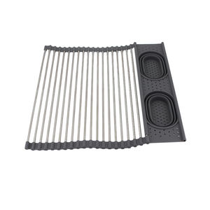 Escurridor de Platos Plegable y Ajustable de Acero Inoxidable 304 para Fregadero de Cocina con Organizador y Soporte para Esponja - Product Image 3