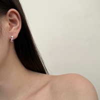 Dylam Tiny Delicate Women Jewelry Solid 925 Sterling Silver Rhodium Plated Multiple Shapes 5A Cubic Zirconia Hoop Earrings