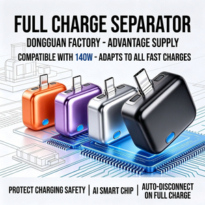 Chargeur USB C KX-007 140W, charge rapide universelle pour téléphones et tablettes Apple et Android, argent, noir, orange, violet, métal - Product Image 1