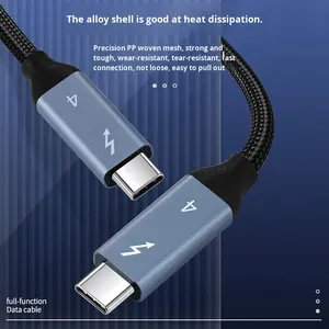 สายดาต้าคุณภาพสูง Type C to Type C Thunderbolt 4 รองรับฟังก์ชันครบถ้วน <span class=keywords><strong>ชาร์จ</strong></span>เร็วสุดแรง 100w ความเร็ว 40 Gbps สำหรับคอมพิวเตอร์ - Product Image 4