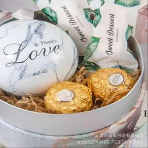 Màu trắng mini Vòng xi lanh thực phẩm bánh hộp giấy cho hoa Cookie hoa với nắp - Product Image 3