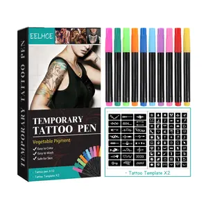 EELHOE Set di penne temporanee per il trucco del corpo fai da te tatuaggio decorativo dipinto multicolore