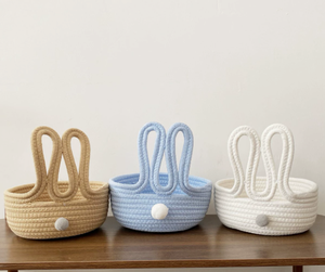 ตะกร้าเก็บของลายการ์ตูนกระต่ายอีสเตอร์สีขาวจาก DAMAI สำหรับใส่เครื่องสำอาง ขนม กุญแจ และจัดระเบียบบ้าน - Product Image 1