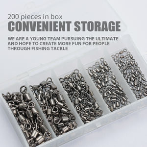 लुसाज़र 50 पीसी 200 पीसी बैरल मछली पकड़ने के लिए मजबूत रोलिंग स्विवेल कनेक्टर मछली पकड़ने के उपकरण ठोस छल्ले मछली पकड़ने के गियर - Product Image 4