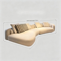 Modernes Gebogenes Stoffsofa-Set Beige Bouclé-Polsterung Unregelmäßige Form Umweltfreundlich Wasserdicht Modular für Villa Einkaufszentrum Wohnzimmer
