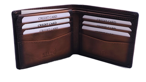 Cartera de cuero genuino Retro personalizada para hombre, monedero con ranura para múltiples tarjetas de poliéster de primera capa de piel de vaca Vintage en relieve a mano - Product Image 2