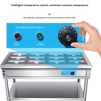 Remise Fabricant : Table Chauffante Commerciale Électrique en Acier Inoxydable avec Plateau en Verre pour Porridge Chaud