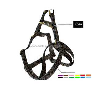 Nuevo arnés personalizable con hebilla ajustable y estampado de leopardo para mascotas, conjunto de arnés para perros, arnés para perros con correa y Collar - Product Image 3