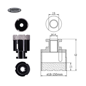 Scies cloches diamantées soudées sous vide de différentes tailles <span class=keywords><strong>pour</strong></span> la découpe à sec de carreaux, porcelaine, céramique, granit, marbre - Product Image 3
