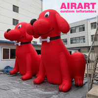 Décoration d'activités de plein air, chien gonflable rouge. Chiens de dessin animé gonflables pour la publicité