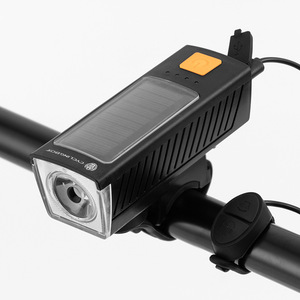Yueli Cyclingboy Solar Bike Headlight <b>USB</b> Rechargeable <b>LED</b> <b>Light</b> IPX4 Waterproof 4 Modes Mountain Bike Front <b>Light</b> - Product Image 1