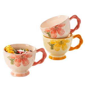 Magnifique <span class=keywords><strong>tasse</strong></span> en céramique avec anse, résistante aux hautes températures, style pastoral, grande capacité, pour le petit-déjeuner, idéale pour les fêtes et les cadeaux de pendaison de crémaillère - Product Image 5