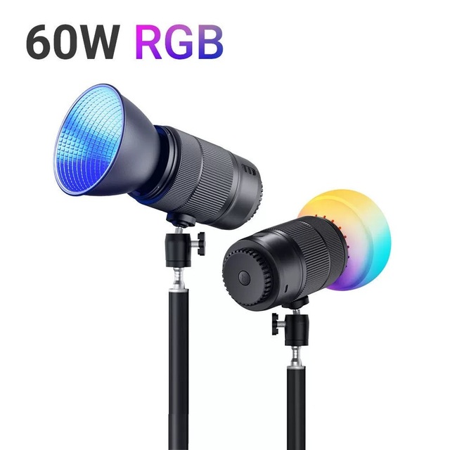 Outdoor 60W COB Photography RGB Fill Light Live Broadcasting Portrait Studio Shooting AC Power 110-240V Bi-color Soft Light