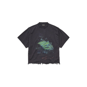 Camiseta de Gran Tamaño con Estampado Personalizado de Diseño, <span class=keywords><strong>Estilo</strong></span> Urbano <span class=keywords><strong>Hip</strong></span> <span class=keywords><strong>Hop</strong></span>, 100% Algodón Tejido para Hombre - Product Image 1