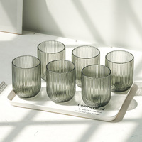 Vente en gros de gobelets à eau vintage à rayures verres à vin ensemble de gobelets en verre coloré pour jus et verres pour un usage quotidien