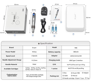 Stylo de Microneedling Sans Fil <span class=keywords><strong>Dr</strong></span>.<span class=keywords><strong>Pen</strong></span> Ultima M8S, 6 Vitesses, Écran LED, <span class=keywords><strong>Dermapen</strong></span> Professionnel pour Soins de la Peau à Domicile ou en Salon, Anti-Rides - Product Image 6