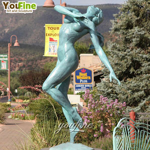 Escultura de tamaño real para mujer, escultura femenina de bronce desnudo, decoración artística de jardín - Product Image 1