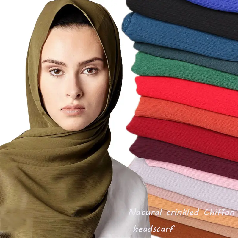 Malaysia Bandana Multifungsi Chiffon Polos Wanita Kepala Syal Jilbab Mulus