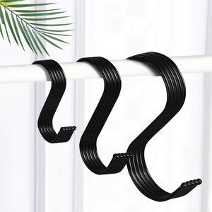 Black <b>S</b>-shaped <b>hooks</b> for kitchen meat preparation, steel ball head <b>S</b>-<b>hooks</b>, large, medium, and small sizes, stainless steel - Product Image 2