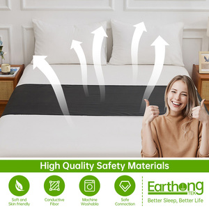 Drap de lit en cuir PU pleine grandeur tapis de sommeil anti EMF avec drap plat de mise à la terre pour le bien-être et la récupération - Product Image 5