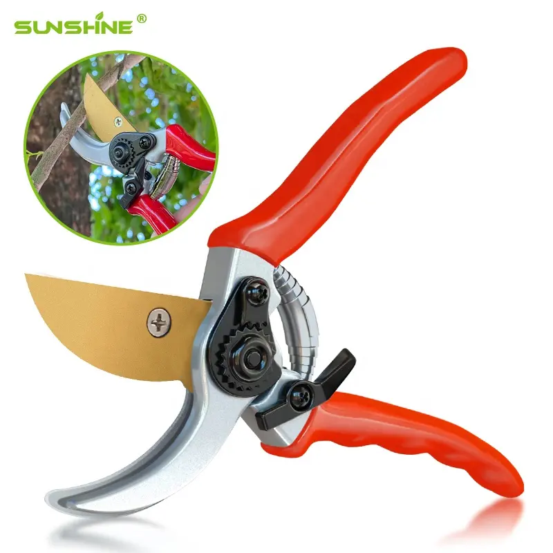 SUNSHINE Multifunktionale rote ergonomische gebogene hand edelstahl-obst-topf-blumen-garten-schere schneidert