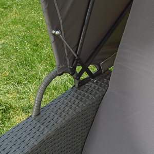 Loisirs plein air rotin <span class=keywords><strong>Double</strong></span> <span class=keywords><strong>lit</strong></span> solaire rotin Chaise salon jardin piscine auvent <span class=keywords><strong>lit</strong></span> canapé-<span class=keywords><strong>lit</strong></span> avec tabouret banc - Product Image 6