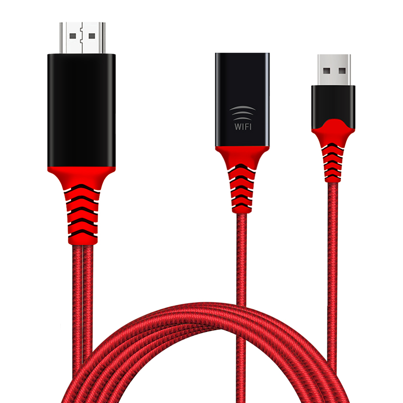 USB Female Wireless WiFi 2 In 1 HDTV HDMI Cable Display Video Adapter For iPhone Samsung XiaoMi Huawei Android Phone To TV /