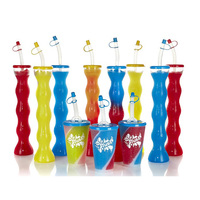 Tasse de jardin en plastique à bulles personnalisée 12oz/16oz pour enfants, bouteille de boisson pour Smoothie avec paille