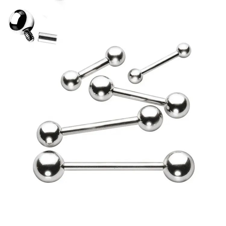 Eternal ASTM F136 14 Gam 1.6 Mét Titanium Bên Trong Ren Tongue Núm Vú Barbell Nhẫn Piercing Trang Sức