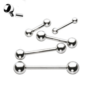 <span class=keywords><strong>Piercing</strong></span> per Lingua e Capezzolo in Titanio ASTM F136 14G 1.6mm con Filettatura Interna, Gioiello per Body <span class=keywords><strong>Piercing</strong></span> - Product Image 1