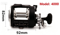 Moulinet de pêche MF 3000 4000 avec alarme de ligne, interrupteur anti-retour, frein étoile, pour eau salée et eau douce, pêche en bateau, moulinet conventionnel