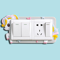 Autocollant mural lumineux 3D en silicone pour interrupteur, motif animal de dessin animé, décoration de chambre, interrupteur marche/arrêt