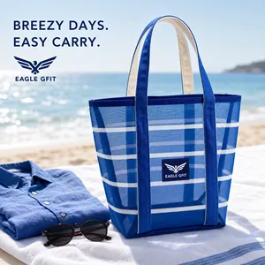 Bolsa de Malla de Nailon Reutilizable con Logotipo Personalizado al por Mayor para la Playa, Viajes, Compras, Regalo Promocional - Product Image 5