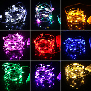 Guirlandes lumineuses à LED RGB à piles, fil de cuivre, 16 couleurs, étanches, lumières féériques pour mariage, fête, Noël - Product Image 1