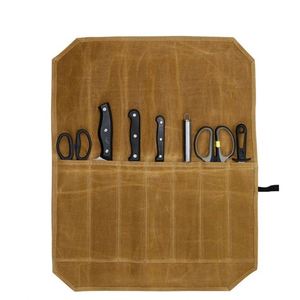 Bolsa de Lona Encerada para Cuchillos de Chef, Portátil, con 7 Ranuras, para Cuchillos y Utensilios de Cocina, con Envoltura Protectora, para Chefs o Profesionales Culinarios (Muestra Gratis) - Product Image 1