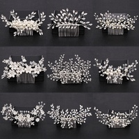 Mariée de mariage ornements scintillant fait main Cristal Or Fleur ensembles d'accessoires de cheveux