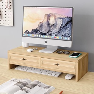 Support d'écran d'ordinateur Lida, ensemble de bureau en panneaux de style américain avec étagères de rangement pour poste de travail de bureau - Product Image 4