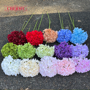 DC211 New <strong>Artificial</strong> <strong>Flowers</strong> Wholesale High Quality Hydrangea Big Head Silk White Green Hydrangea <strong>Flower</strong> for Wedding Decor - Product Image 4