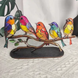 Artes y artesanías acrílicas Decoración de mesa de pájaros coloridos decoración del hogar