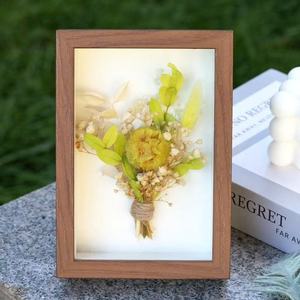 Cadre photo en fleurs séchées, moderne, simple, créatif, fait à la main, décoration de mariage et de Noël, fleurs de pampas séchées naturelles - Product Image 4