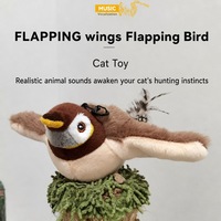 Juguete Musical de Peluche para Gatos con Forma de Pájaro, con Funda Lavable y Bolsa de Menta Reemplazable, Compañero Interactivo Recargable para Gatos de Interior