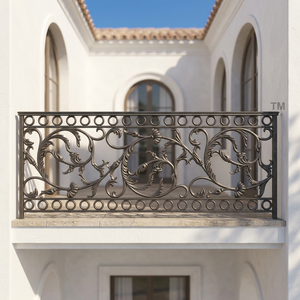Barandilla Moderna para Balcón/Porche sin Marco de Hierro Fundido/Acero Galvanizado, Resistente al Óxido, con Protección UV, Montada en la Pared, para Hotel, Villa, Patio - Product Image 1