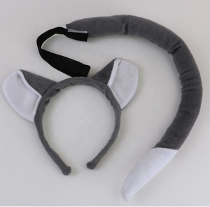 Guepardo gato <span class=keywords><strong>Lobo</strong></span> jirafa zorro accesorios de disfraz Halloween Animal orejas diadema <span class=keywords><strong>y</strong></span> cola 2 piezas conjunto - Product Image 4