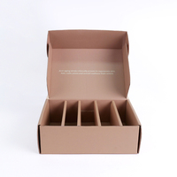Caja de envío de papel corrugado Kraft con inserto de cartón Impresión de logotipo blanco para negocios de comercio electrónico