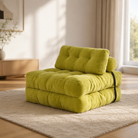 Fauteuil canapé sans structure pliable, rembourré, inclinable, convertible en lit, une place, excellent confort pour salon