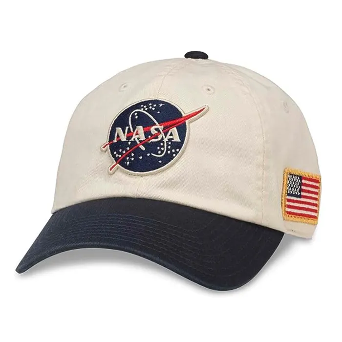 NASA topi bisbol ayah berlisensi, resmi dapat disesuaikan, topi olahraga motif Digital MELISSA Unisex dewasa, hiasan kepala olahraga 5 hari