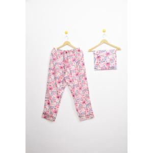 Conjunto de Pijama para Mujer con Estampado Artesanal Verde, Cuello Camisero, Manga Tres Cuartos, Cierre de Botones, Ropa de Dormir, Ropa de Estar por Casa para Verano - Product Image 4